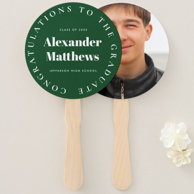 Graduation Fan Your School Class Male Photo Green (Creator Uploaded)