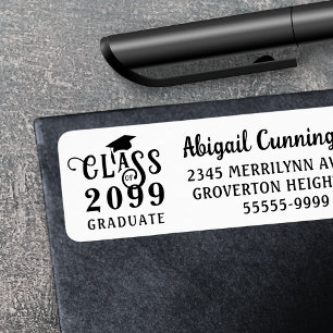 Graduation Fancy Class Year Custom Color Label
