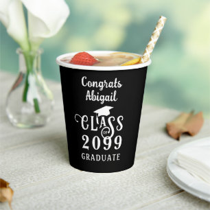 Graduation Fancy Class Year Personalized Custom Paper Cups