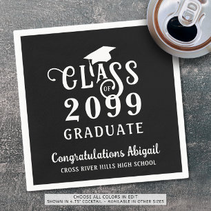 Graduation Fancy Class Year Script Name Napkins