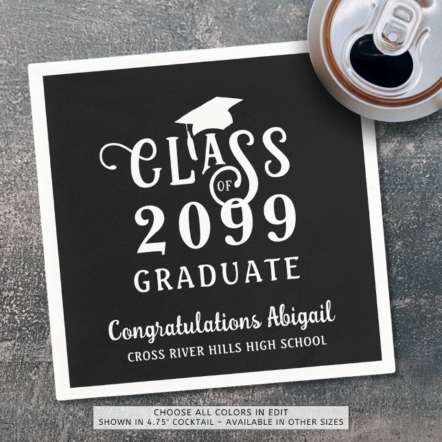 Graduation Fancy Class Year Script Name Napkins (Creator Uploaded)