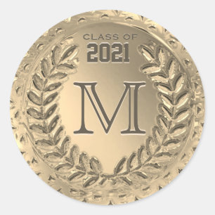 Graduation Faux Gold Foil Classic Round Sticker