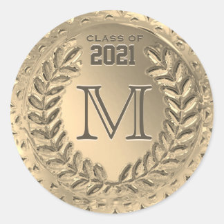 Graduation Faux Gold Foil  Classic Round Sticker