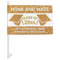 Graduation Faux Gold Honk Virtual Party Car Flag
