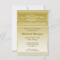 Graduation Faux Gold Metallic Invitation
