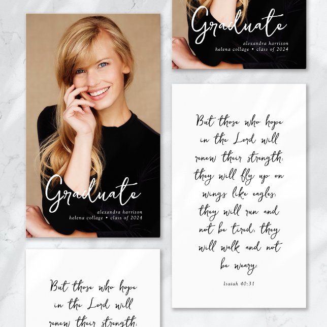 Graduation Favor Insert Photo Prayer Card (Creator Uploaded)