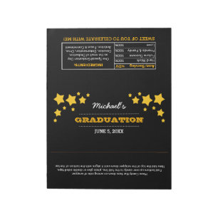 Graduation Favor Stars XL Candy Wrappers Notepad