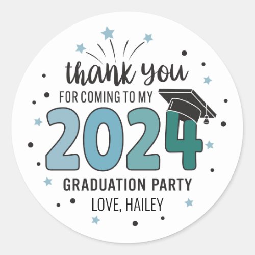 Graduation Favor Stickers Class of 2024 Classic Round Sticker