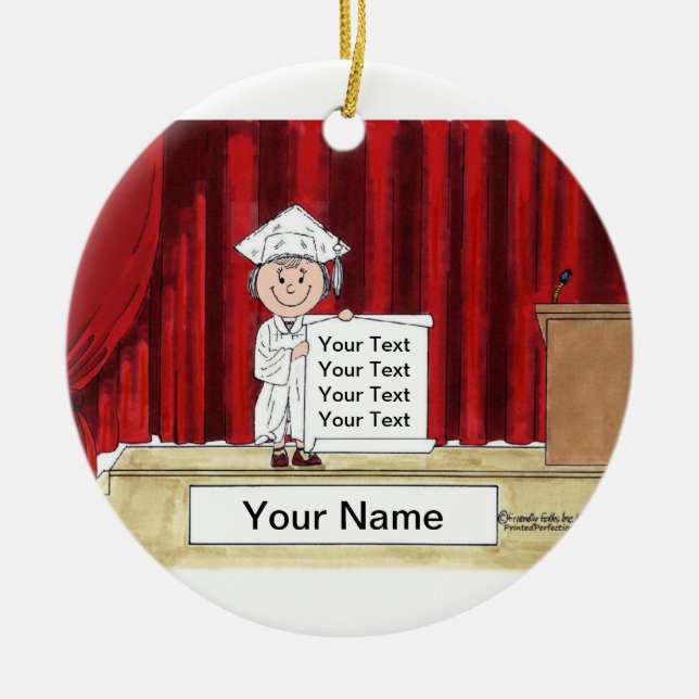 Graduation - Female Ceramic Ornament (Front)