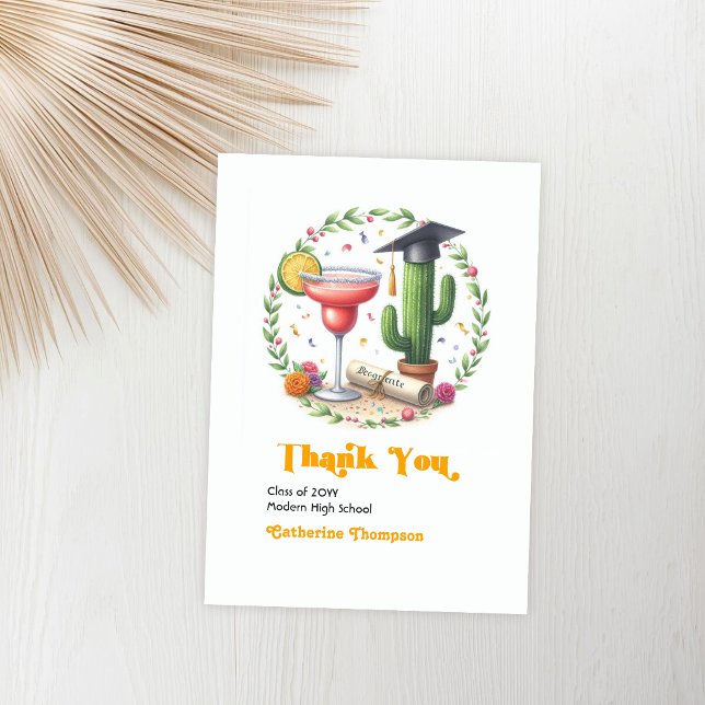 Graduation Fiesta Photo Thank You Card (Graduation Fiesta Photo Thank You Card)