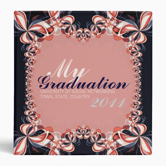 Graduation flag colours Photo album & keepsake Bin 3 Ring Binder (Front)