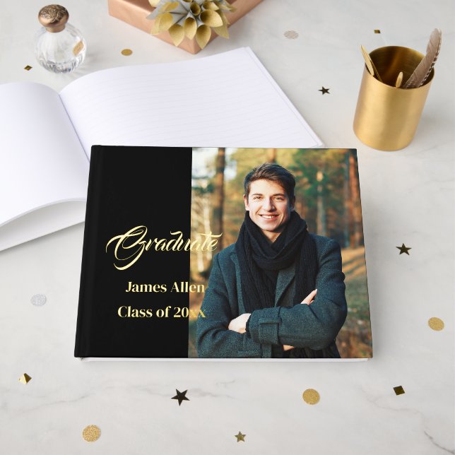 Graduation  foil guest book  (Front Open)