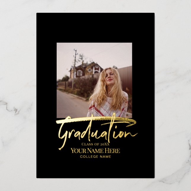 Graduation Foil Invitation Cards (Front)