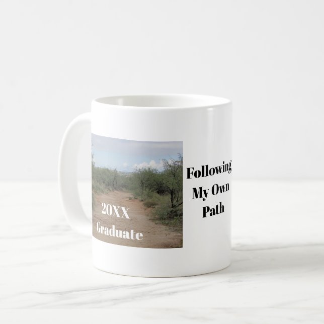 Graduation Follow Own Path Desert Trail Graduate Coffee Mug (Front Left)