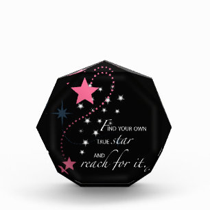 Graduation for Her Inspirational Stars on Black Acrylic Award