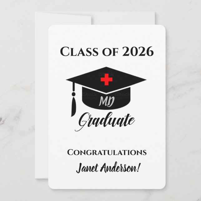 Graduation for Medical Doctor Invitation (Front)
