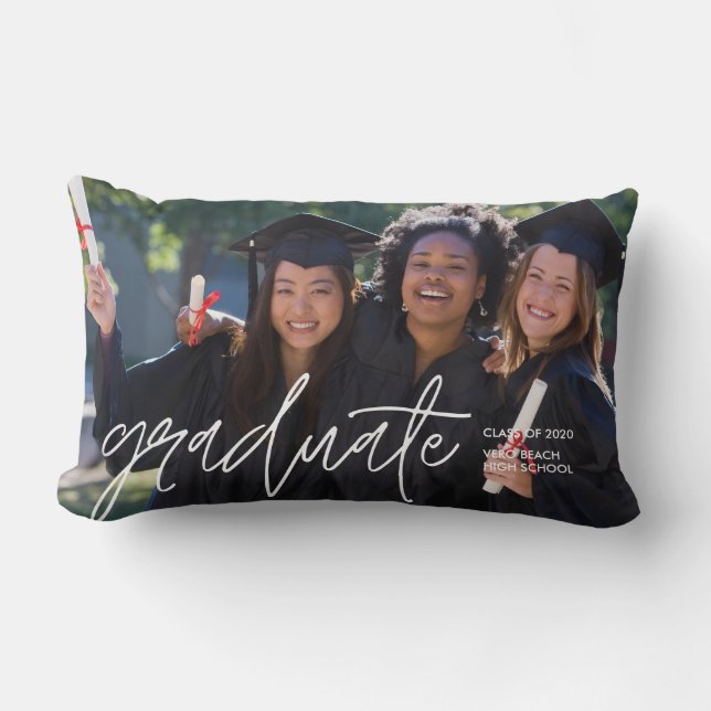 Graduation Friend Photo Class of 2020 Lumbar Pillow (Front)