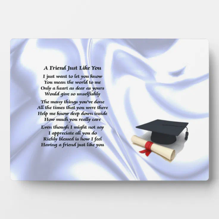 Graduation friend poem plaque | Zazzle