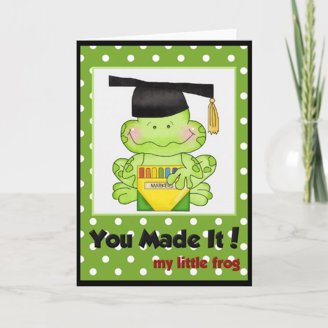 Graduation Frog School Teacher Greeting Card 2 (Front)