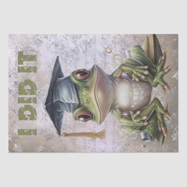 Graduation Frog Watercolor Tissue Paper (Front)