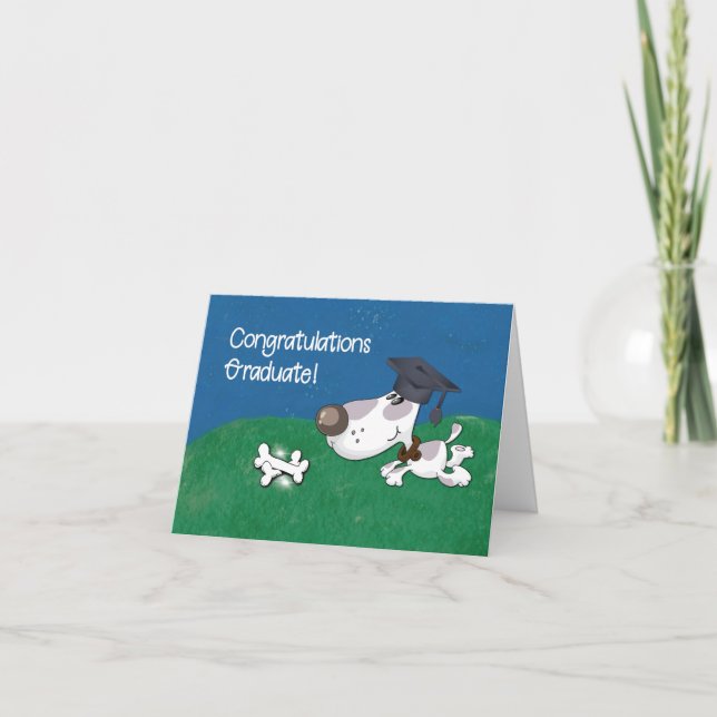 Graduation From Pet Dog Humorous Card (Front)