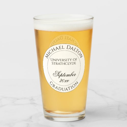 Graduation from University or College Personalised Glass