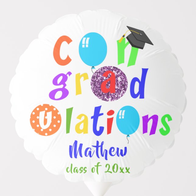 Graduation Fun Typography Balloon (Front)