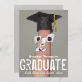 Graduation Funny Grad Cap Cartoon 2023 Graduate Announcement (Front/Back)