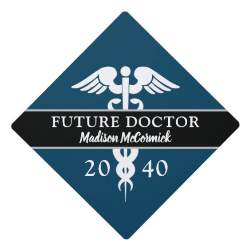 Graduation Future Doctor Blue Medical Student Name Graduation Cap Topper