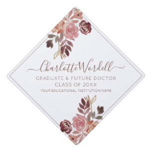 Graduation Future Doctor Floral Cap Topper