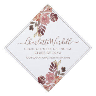 Graduation Future Nurse Floral Cap Topper