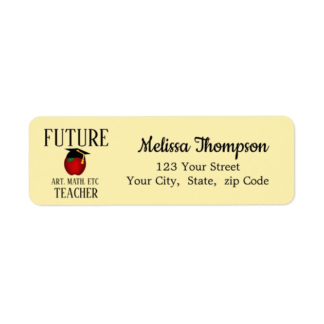 Graduation Future Teacher Apple Label