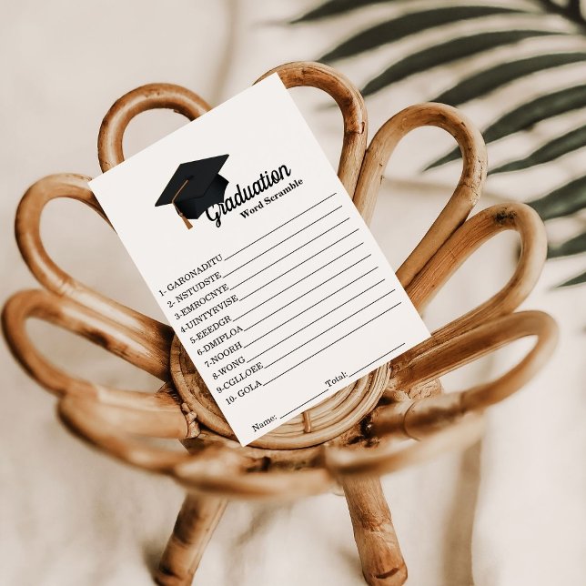Graduation game, scramble word graduation party  enclosure card (Creator Uploaded)