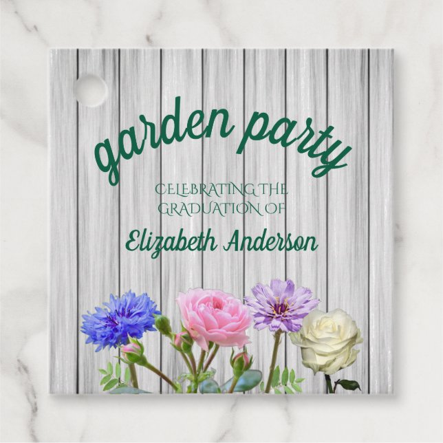 Graduation Garden Party Favor Tags (Front)