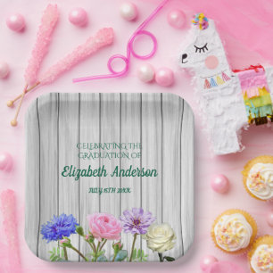 Graduation Garden Party Paper Plates
