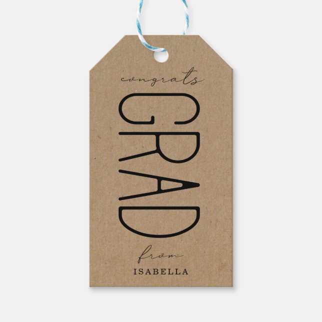 Graduation Gift Favor Tag (Front)