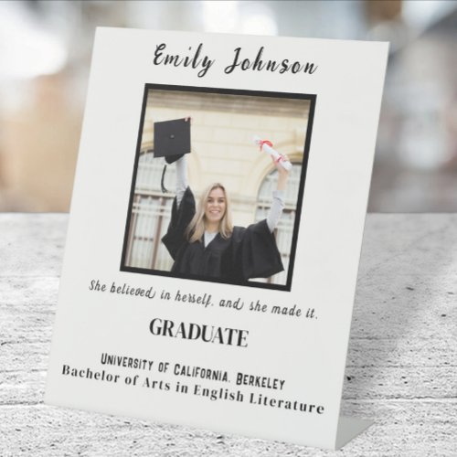 Graduation gift for Her Graduation Photo Frame Pedestal Sign