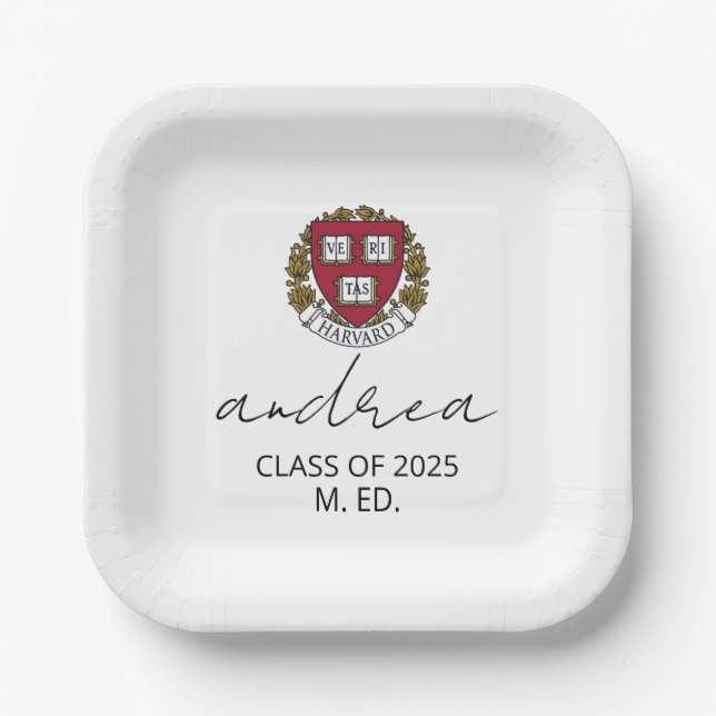 Graduation Gift For Her, Personalized Graduation J Paper Plates (Front)
