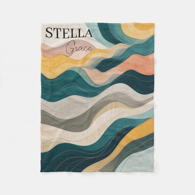 Graduation Gift for Her, Personalized Name Behind  Fleece Blanket (Front)