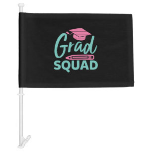 Graduation Gift Grad Squad Car Flag