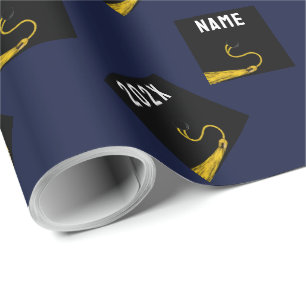 Graduation Gift Navy Blue Wrapping Paper