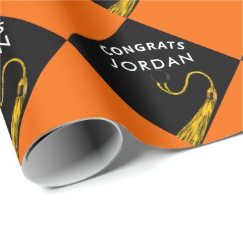 Graduation Gift Orange Wrapping Paper by ebbies at Zazzle
