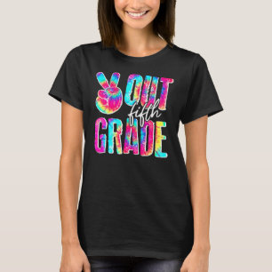 Graduation Gift Peace Sign Out Fifth Grade Tie Dye T-Shirt