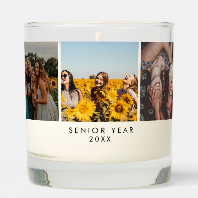 Graduation Gift Photo Collage 6 Photo Personalized Scented Candle (Front)