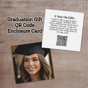 Graduation Gift QR Code with Photo on Front Enclosure Card