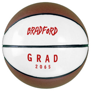 Graduation Gift Red Text Basketball