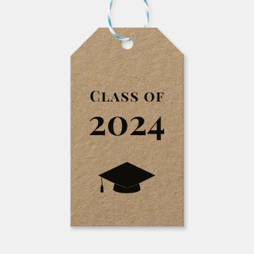 Graduation Gift Tag Class of 2024 Tag Kraft Gift Tags