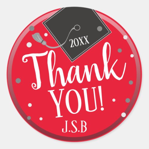 Graduation Gift Thank You Custom Classic Round Sticker