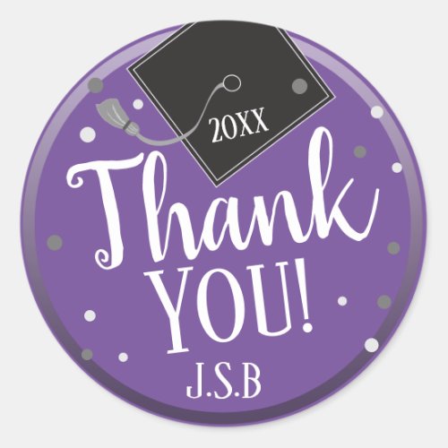 Graduation Gift Thank You Custom Classic Round Sticker