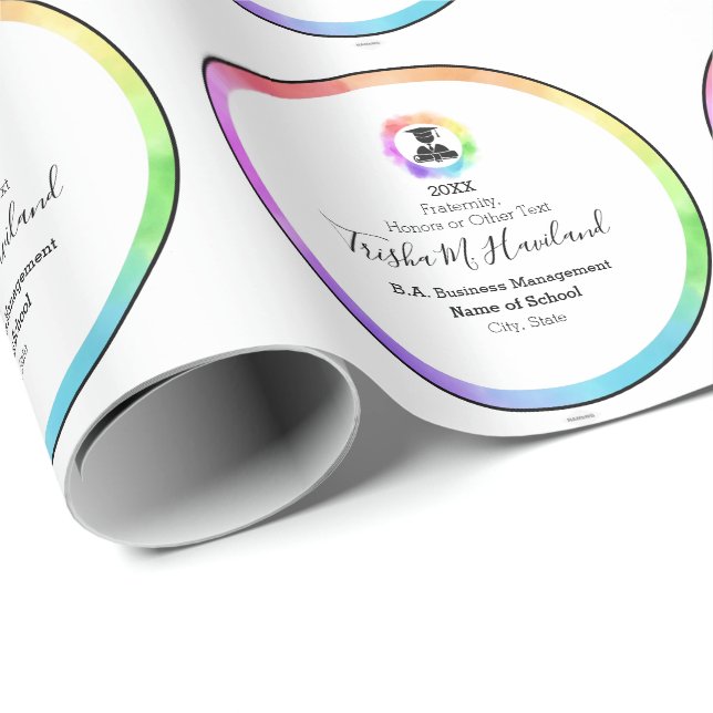 Graduation Gift Wrap Watercolors HAMbyWG (Roll Corner)